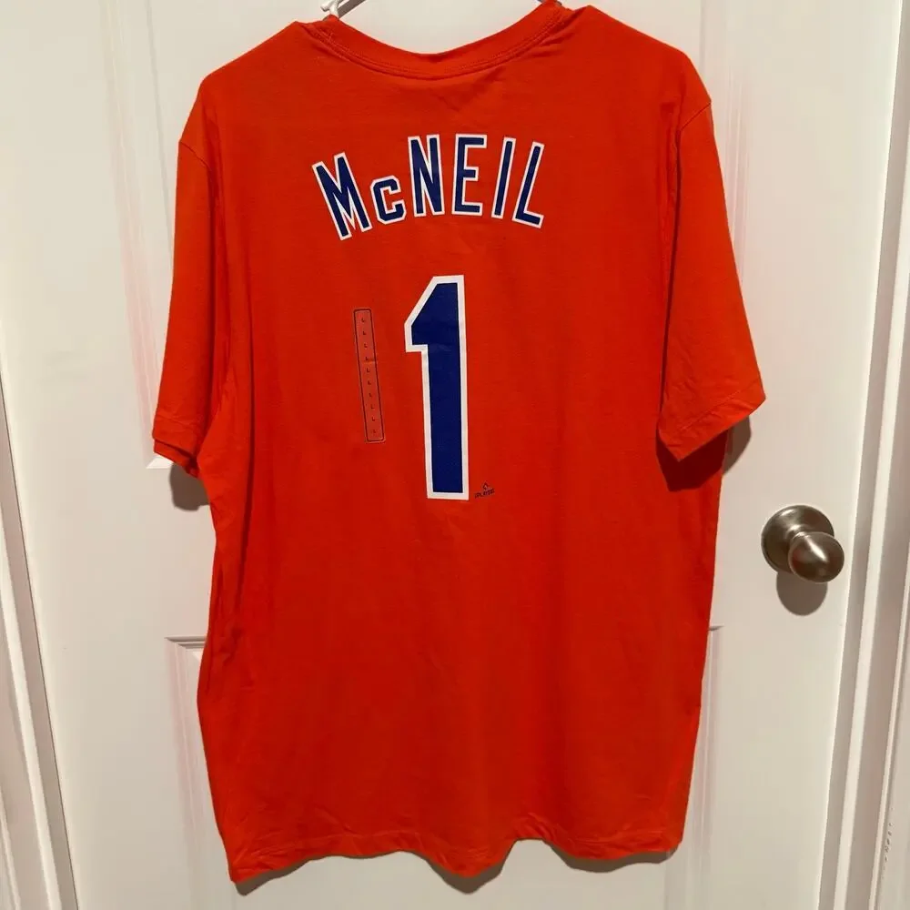 Nike New York Mets Jeff McNeil T-shirt Men’s Large Orange MLB NWT